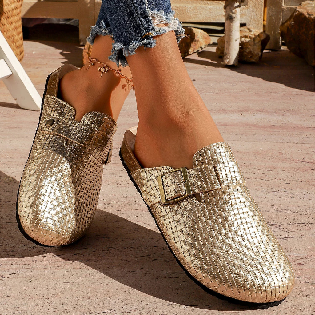 Oriana | Women's Stylish Slide-In Clogs with Buckle Detail