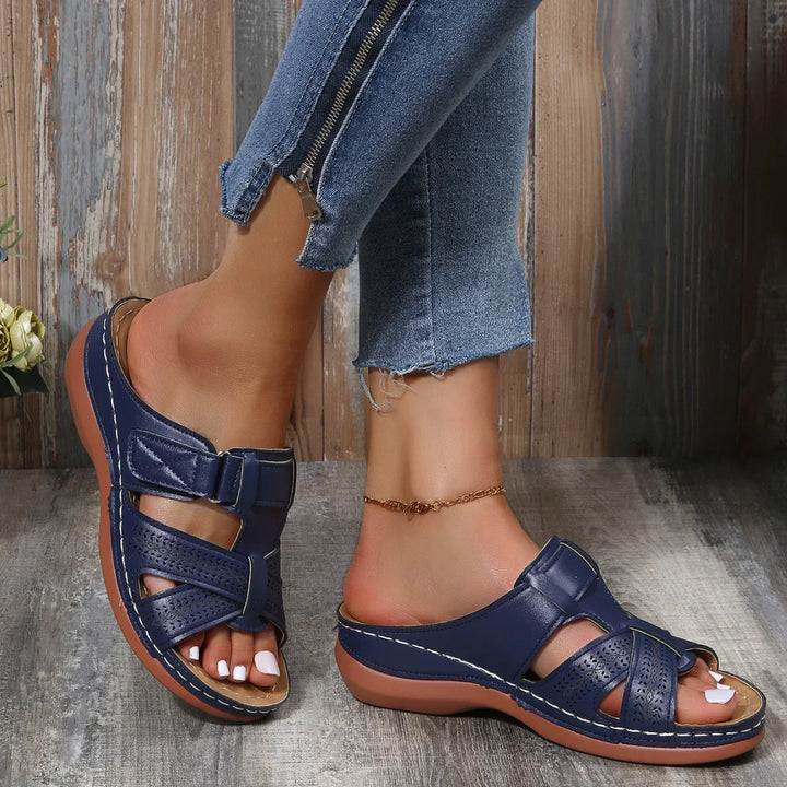 Cillian | Women's Cut-Out T-Bar Wedge Sandals