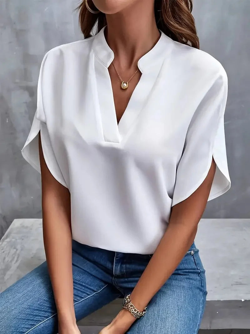 Genevieve | Women's Stylish V-Neck Flowy Blouse