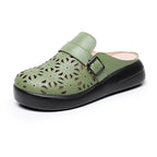 Elara | Women's Floral Pattern Slip-On Clogs with Buckle Detail