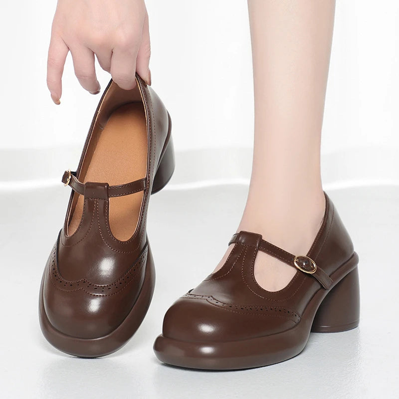 Willa | Women's Classic Mary Jane Shoes with Chunky Heel