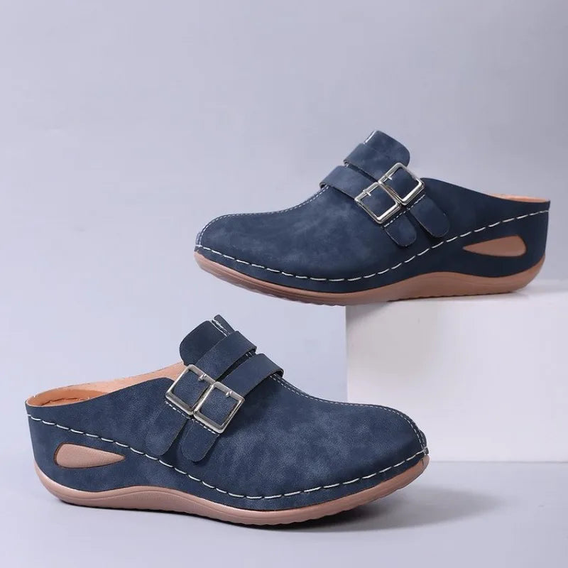 Fallon | Women's Classic Strapped Slip On Clogs with Buckle Detail