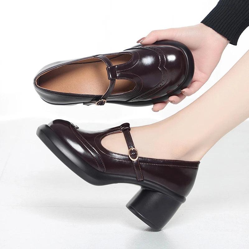 Willa | Women's Classic Mary Jane Shoes with Chunky Heel