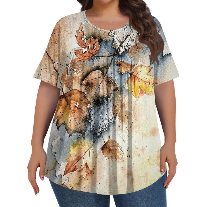 Sorley | Women's Floral Graphic Color Block Short Sleeve Top