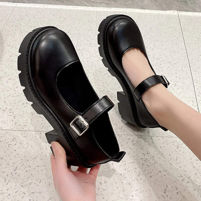 Ophelia | Women's Chunky Platform Mary Janes with Buckle Strap