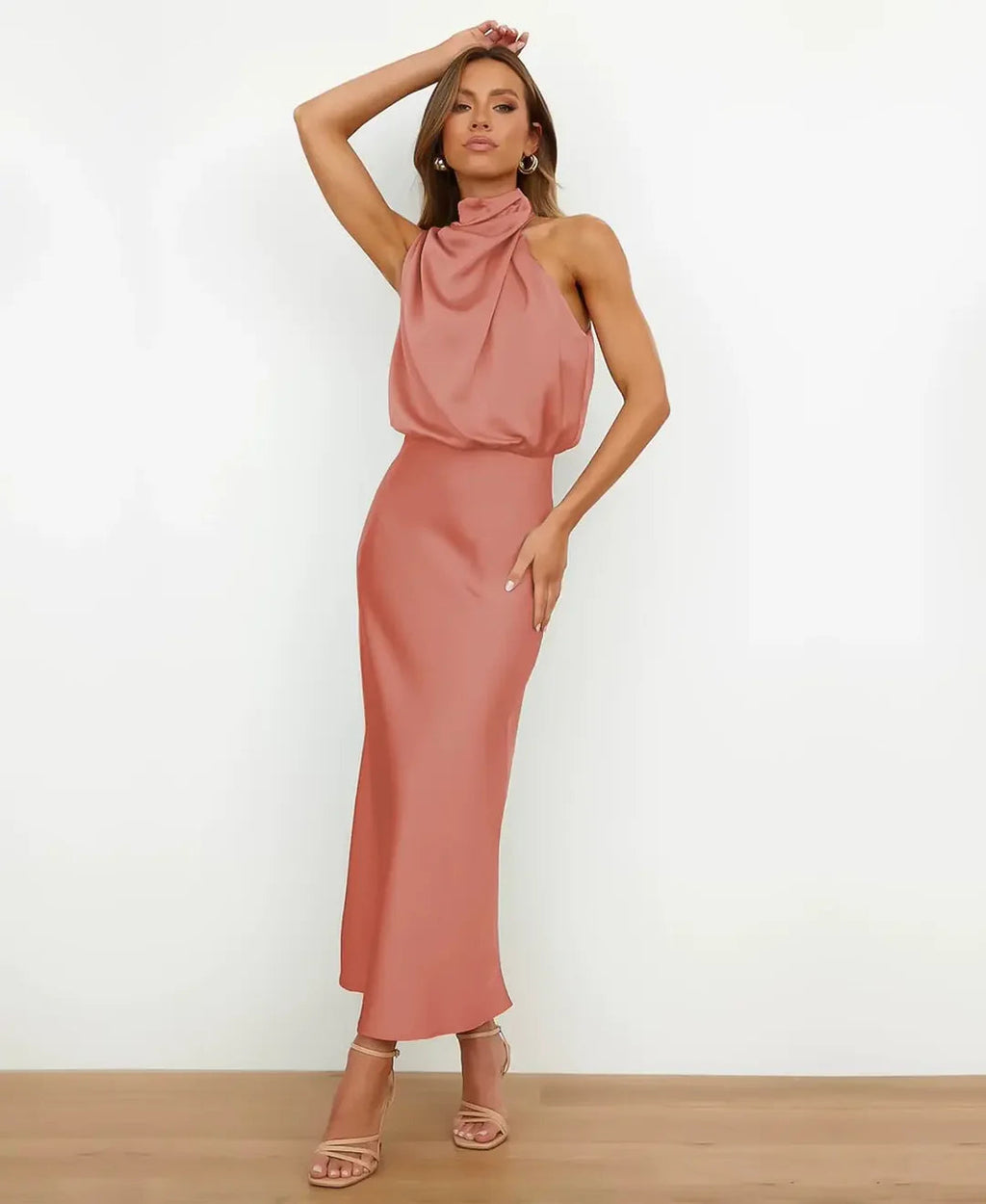 Solène | Women's Draped Elegant Midi Dress