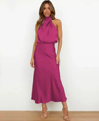 Solène | Women's Draped Elegant Midi Dress