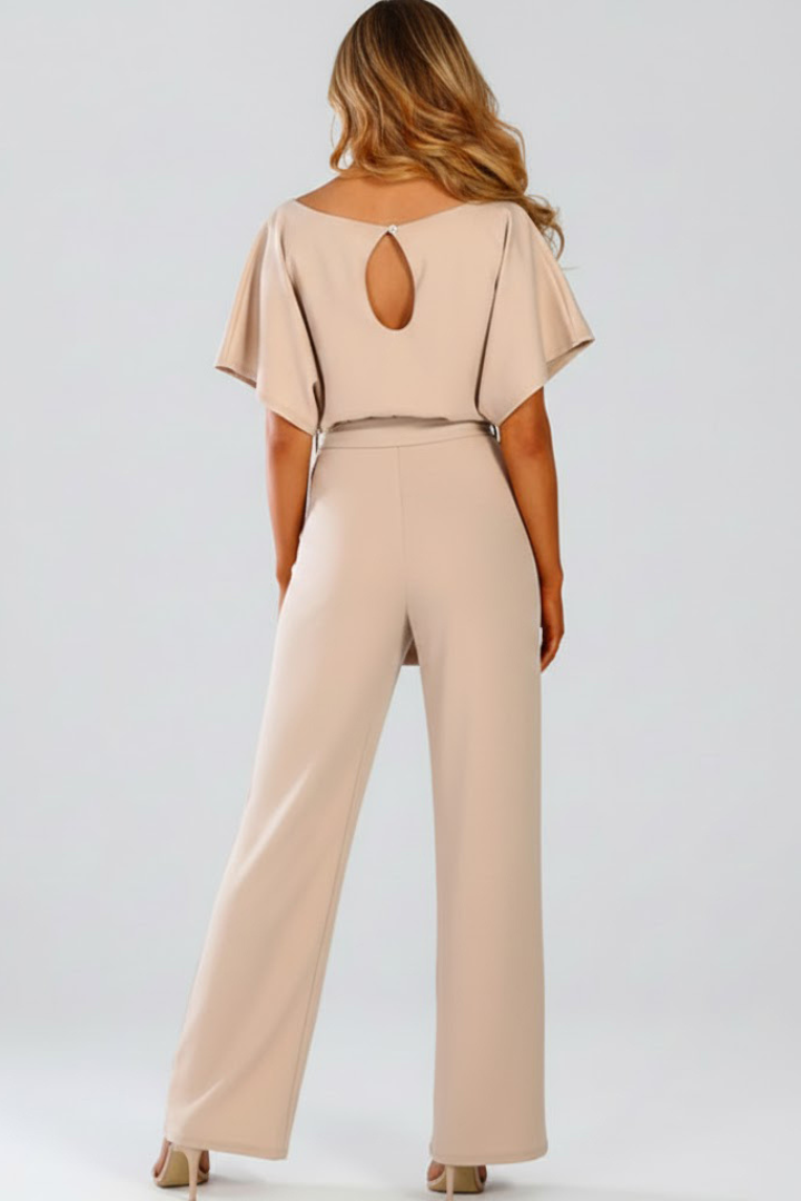 Zorina | Women's Batwing Sleeve Belted Wide Leg Jumpsuit