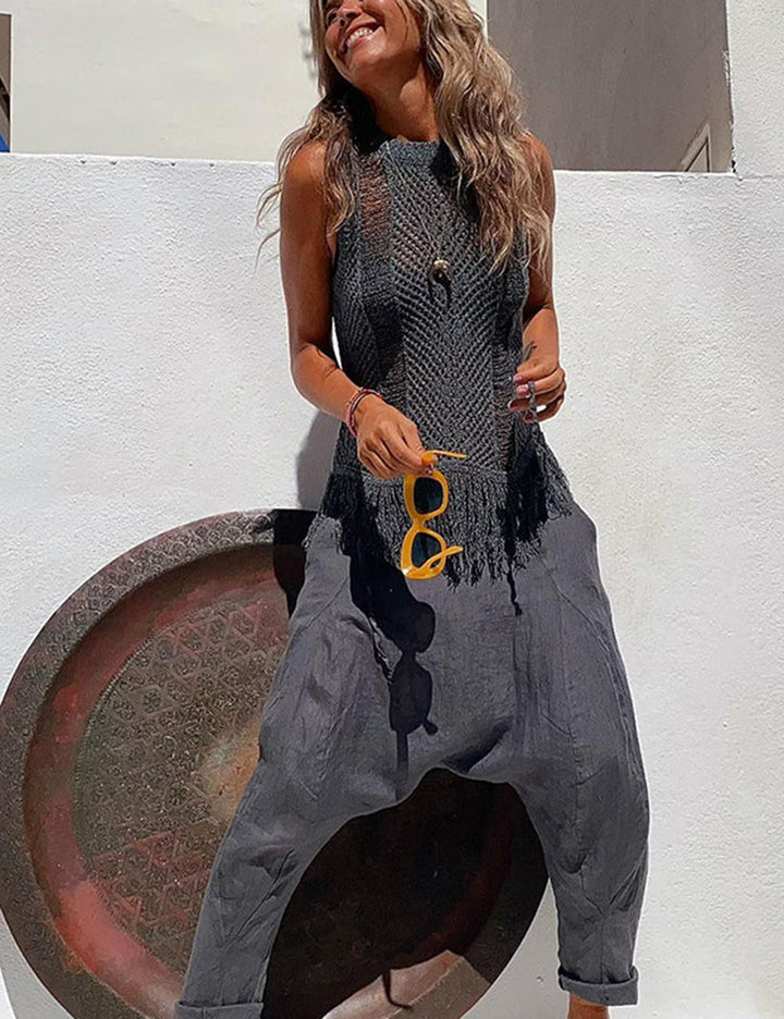 Grace & Jess | Desert Sleeveless Tassel Knit Top