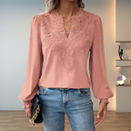 Nyra | Women's Lace Detail Long Sleeve Blouse
