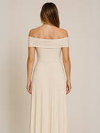 Leora | Women's Off Shoulder Pleated Maxi Wedding Guest Dress