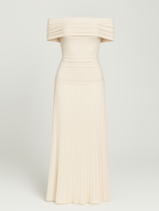 Leora | Women's Off Shoulder Pleated Maxi Wedding Guest Dress