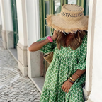 Suki | Women's Geometric Print High-Low Beach Dress