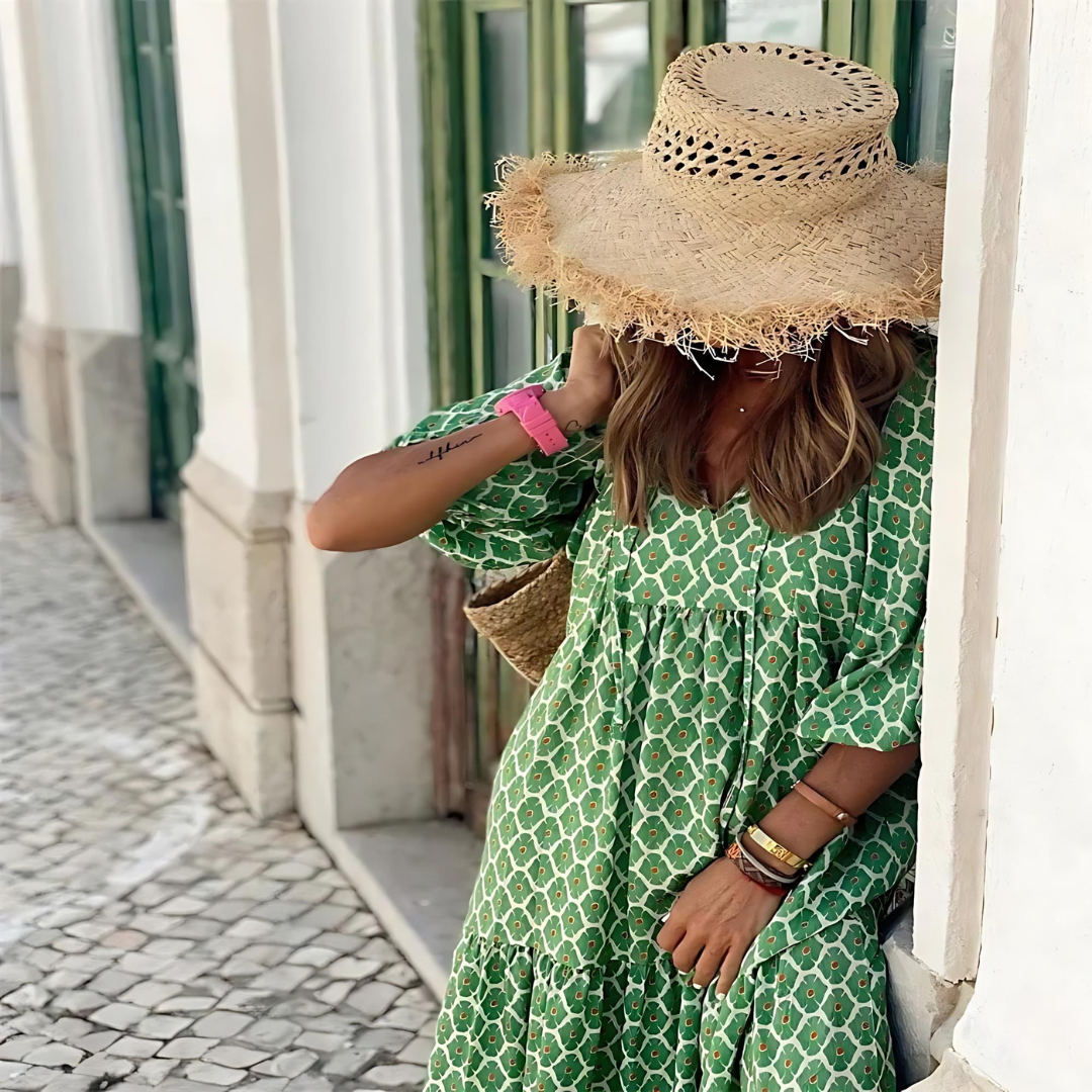 Suki | Women's Geometric Print High-Low Beach Dress