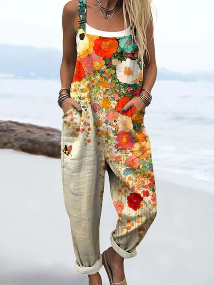 Eulalia | Women's Floral Print Dungarees