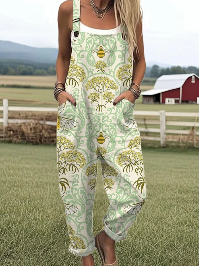 Kestrel | Women's Honeybee Printed Dungarees