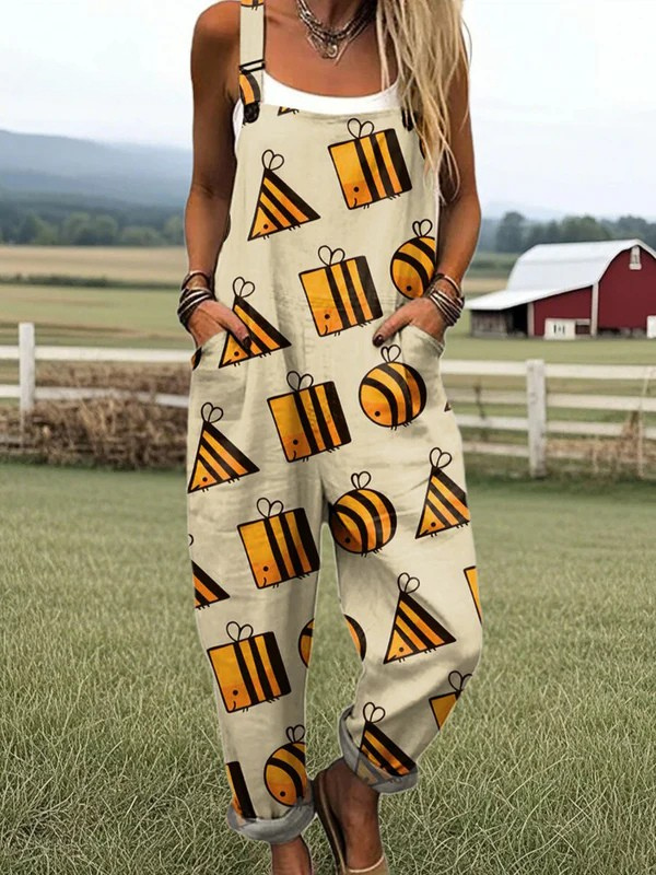 Junia | Women's Illustrated Bumble Bee Dungarees