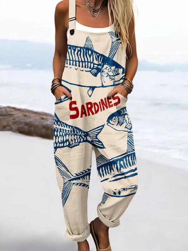 Nyssa | Women's Sardine Printed Dungarees