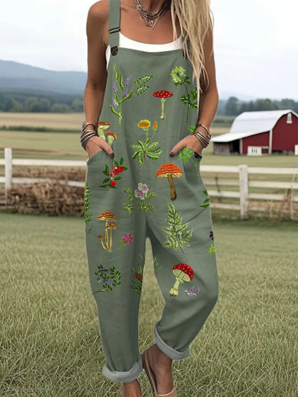 Tess | Women's Embroidered Dungaree Jumpsuit