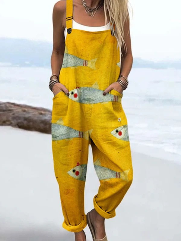 Briseis | Women's Fish Printed Dungarees