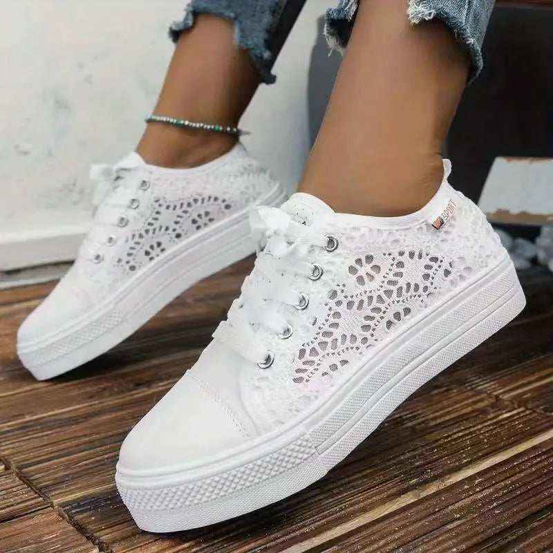 Fiona | Women's Lace Crochet Platform Summer Sneakers