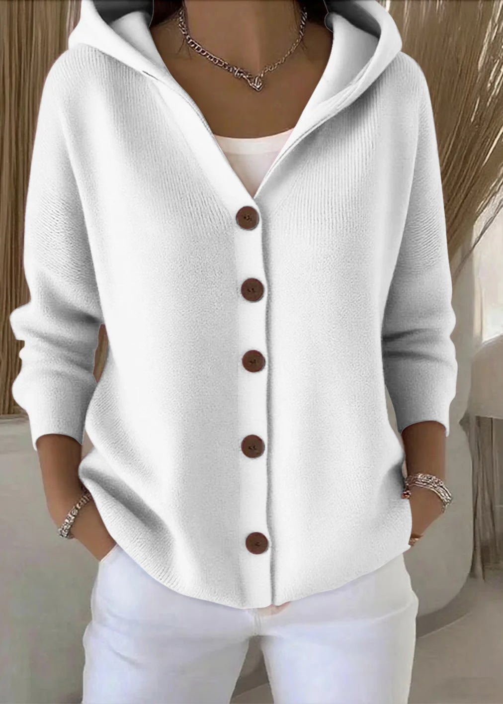 Zoey | Women's Hooded Button Cardigan