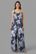 Nayelle | Women's Floral Print Spaghetti Strap Wide Leg Jumpsuit