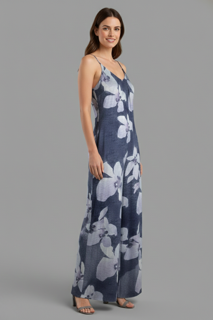 Nayelle | Women's Floral Print Spaghetti Strap Wide Leg Jumpsuit