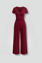 Cyrisse | Women's Wrap Top and Wide Leg Pants Lounge Set