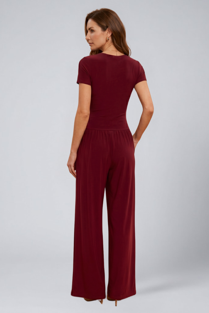 Cyrisse | Women's Wrap Top and Wide Leg Pants Lounge Set