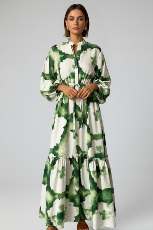 Anika | Women's Printed Long Sleeve Maxi Dress