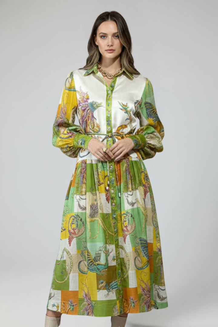 Anika | Women's Printed Long Sleeve Maxi Dress
