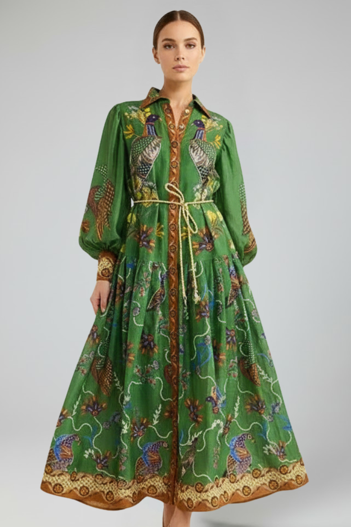Anika | Women's Printed Long Sleeve Maxi Dress