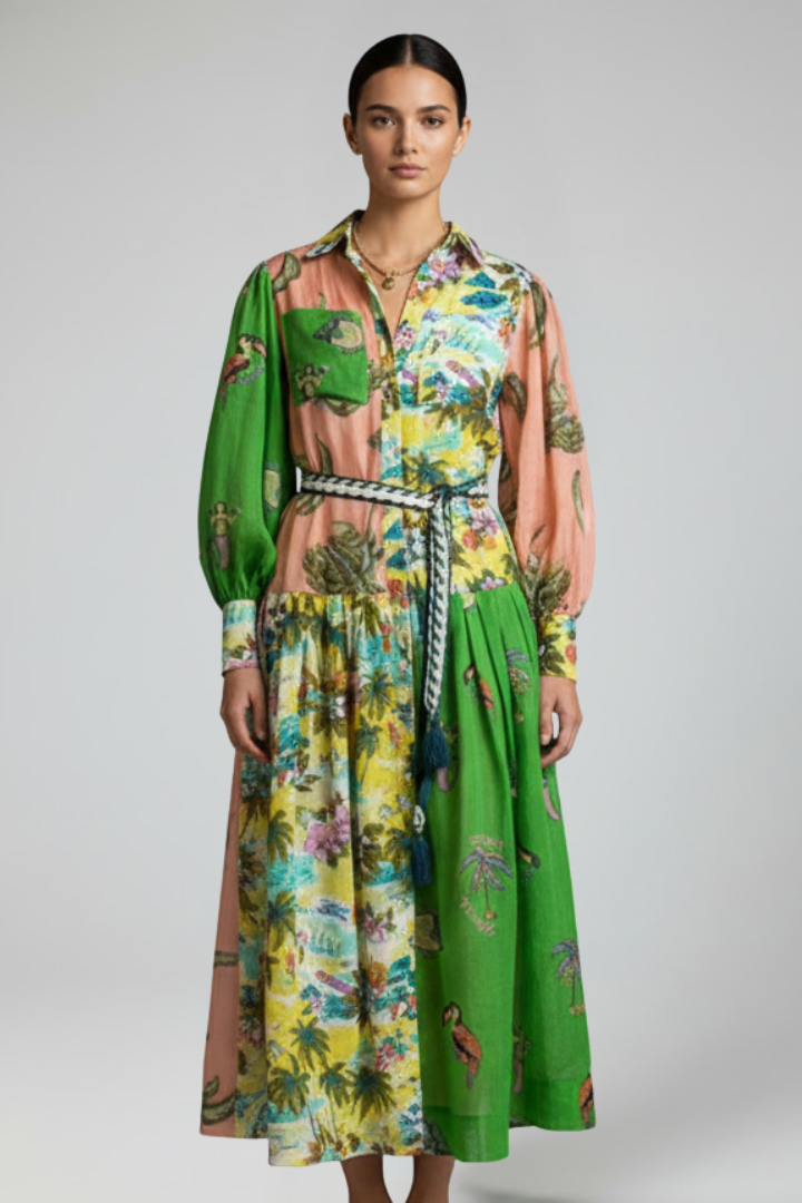 Anika | Women's Printed Long Sleeve Maxi Dress