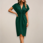 Goldie | Women's V Neck Wrap Midi Dress