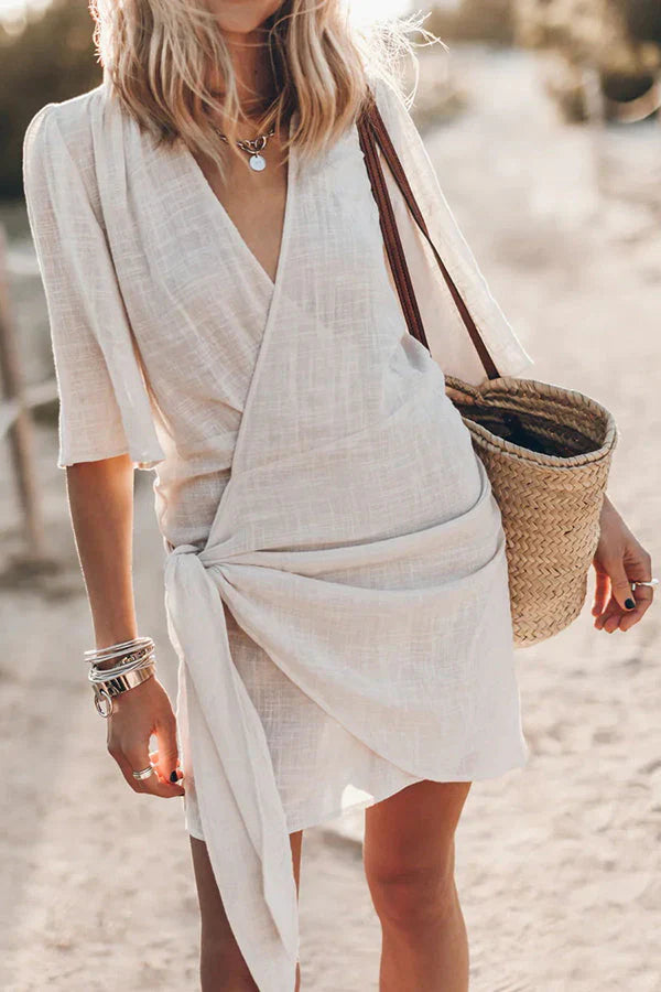 Rosalind | Women's Wrap Mini Dress with Tie Waist