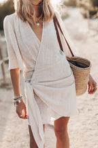 Rosalind | Women's Wrap Mini Dress with Tie Waist