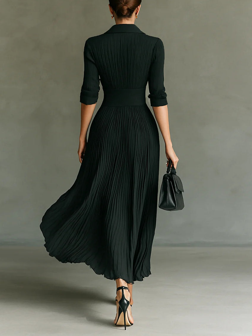 Hestia | Women's Pleated Waist Maxi Dress