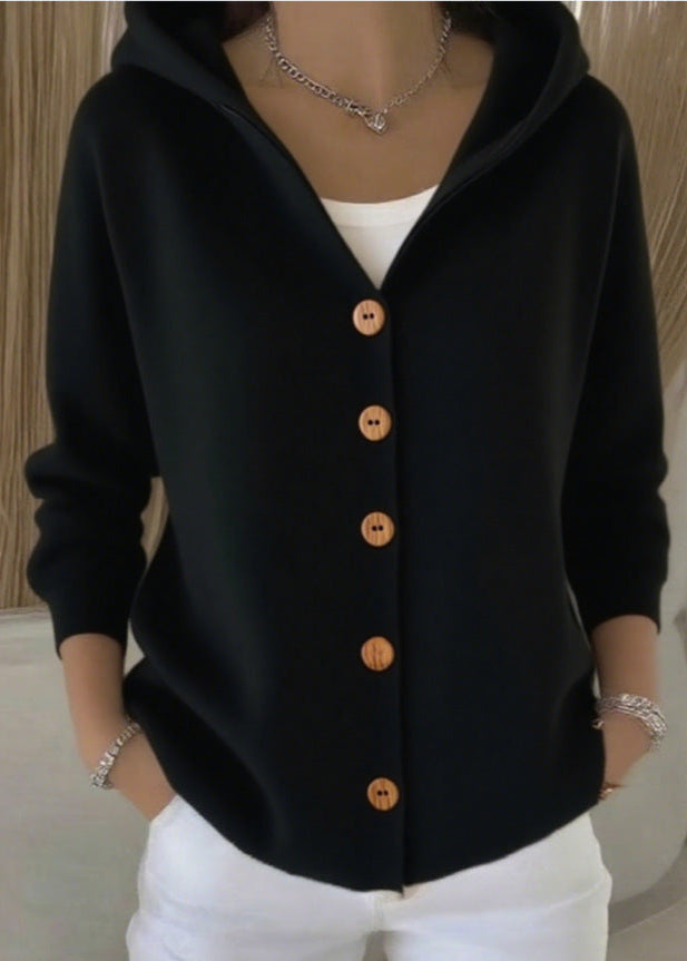 Zoey | Women's Hooded Button Cardigan