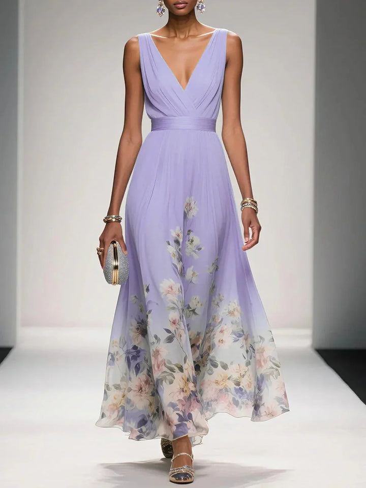 Raina | Women's Floral Chiffon Summer Maxi Dress