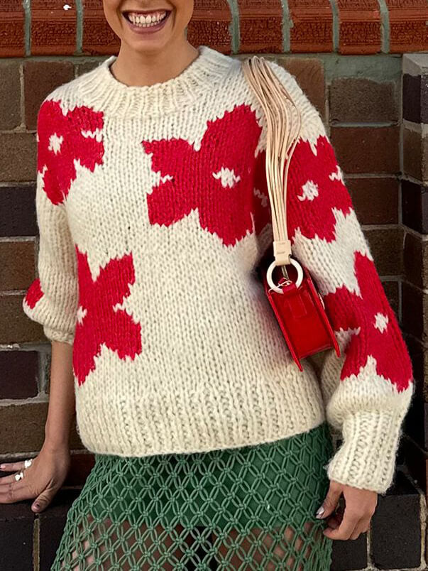 Grace & Jess | Crew Neck Floral Sweater