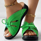 Bram | Women's Cut-Out Bow Peep Toe Wedge Sandals