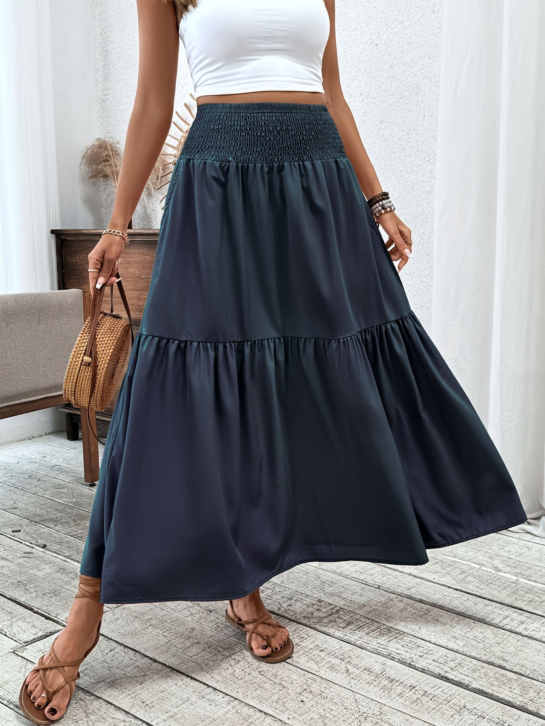 Grace & Jess | Tiered Floral Maxi Skirt