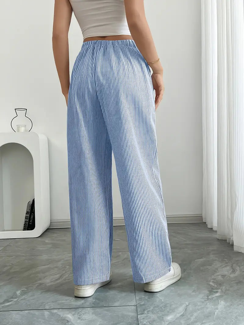 Adrienne | Women's Striped Wide Leg Trousers