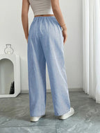 Adrienne | Women's Striped Wide Leg Trousers