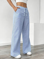 Adrienne | Women's Striped Wide Leg Trousers