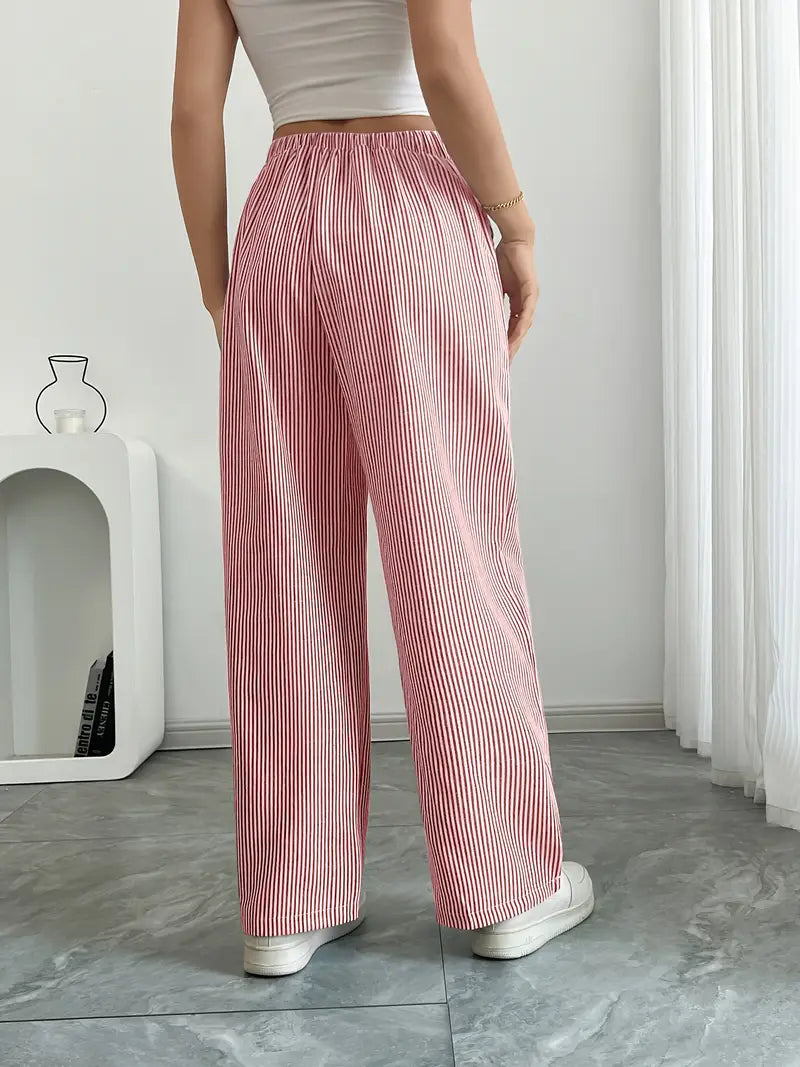 Adrienne | Women's Striped Wide Leg Trousers