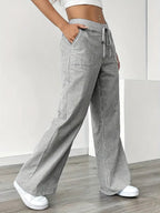 Adrienne | Women's Striped Wide Leg Trousers