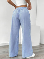 Adrienne | Women's Striped Wide Leg Trousers