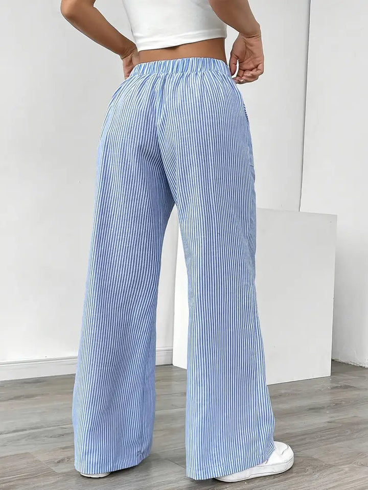 Adrienne | Women's Striped Wide Leg Trousers
